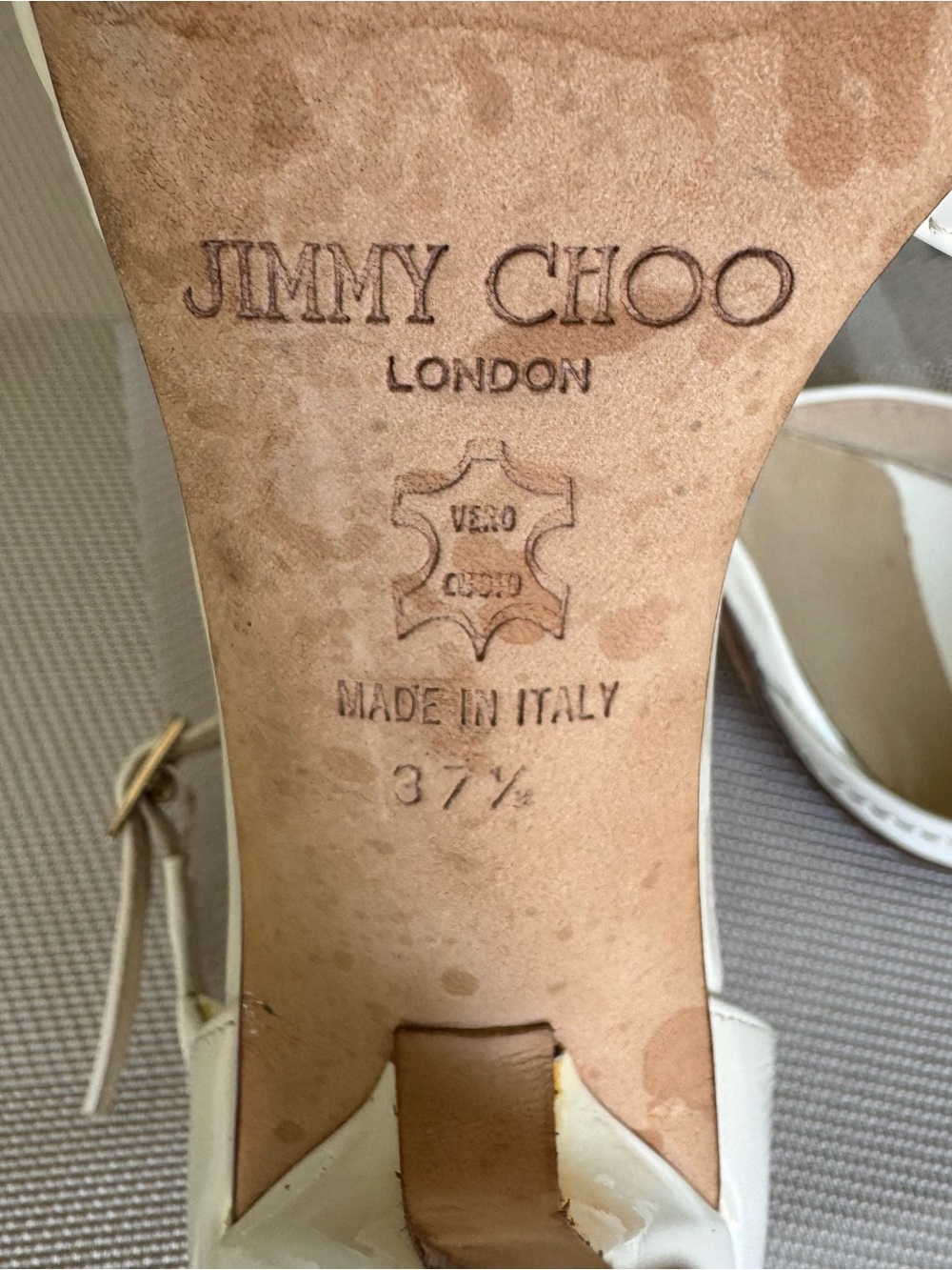 Jimmy Choo Patent D’Orsay Sandals White Pumps - Picture 13 of 13
